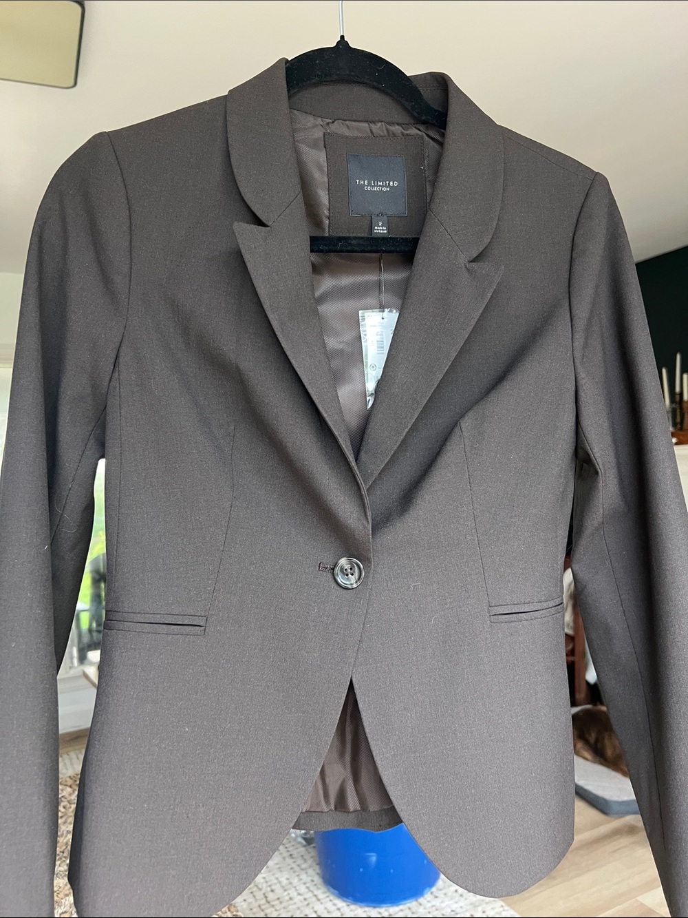 The Limited Dark Brown Single-Button Blazer